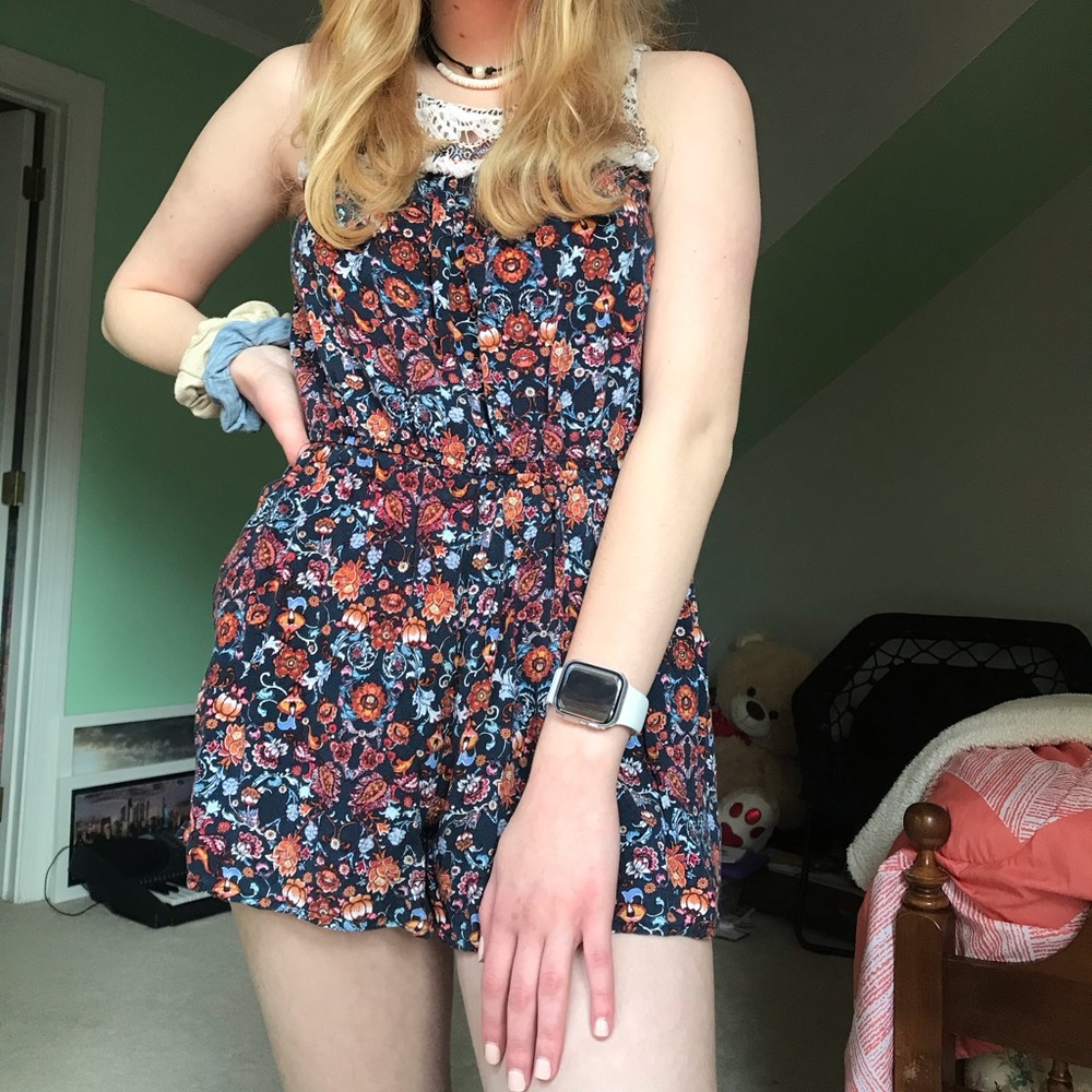 Flowered romper